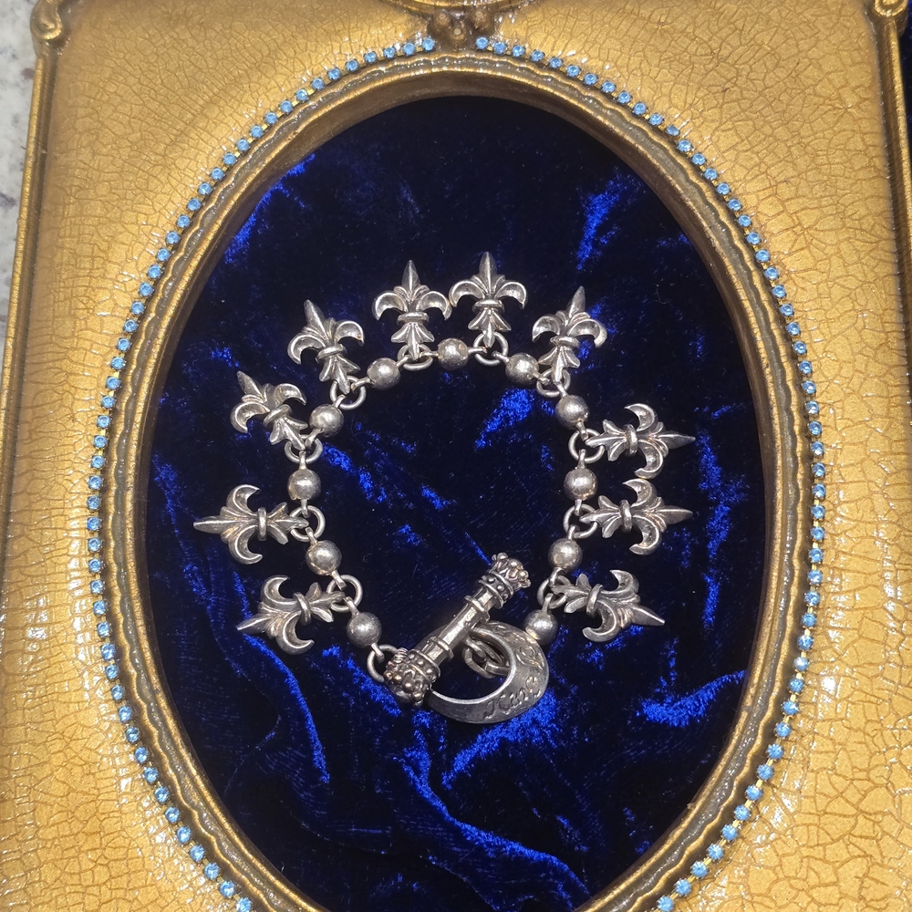 King Baby Studio Silver Fleur-de-Lis Bracelet